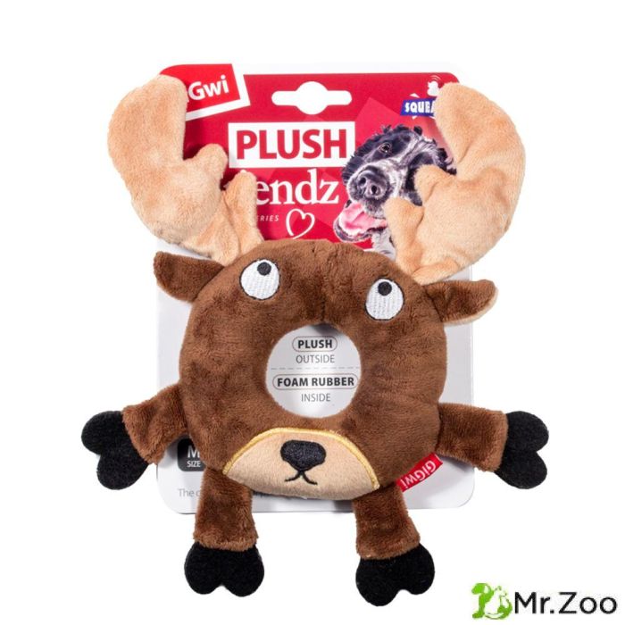 Gigwi PLUSH FRIENDZ игрушка для собак лось с пищалкой 19 см
