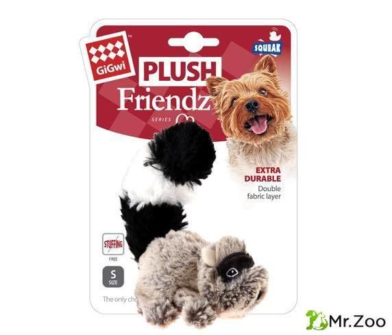 Gigwi PLUSH FRIENDZ игрушка для собак енот с пищалкой 16 см