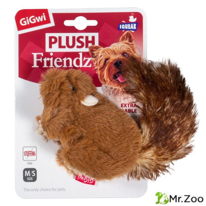 Gigwi PLUSH FRIENDZ игрушка для собак белка с пищалкой 16 см