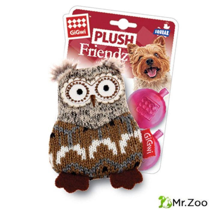 Gigwi PLUSH FRIENDZ игрушка для собак сова со сменными пищалками 10 см