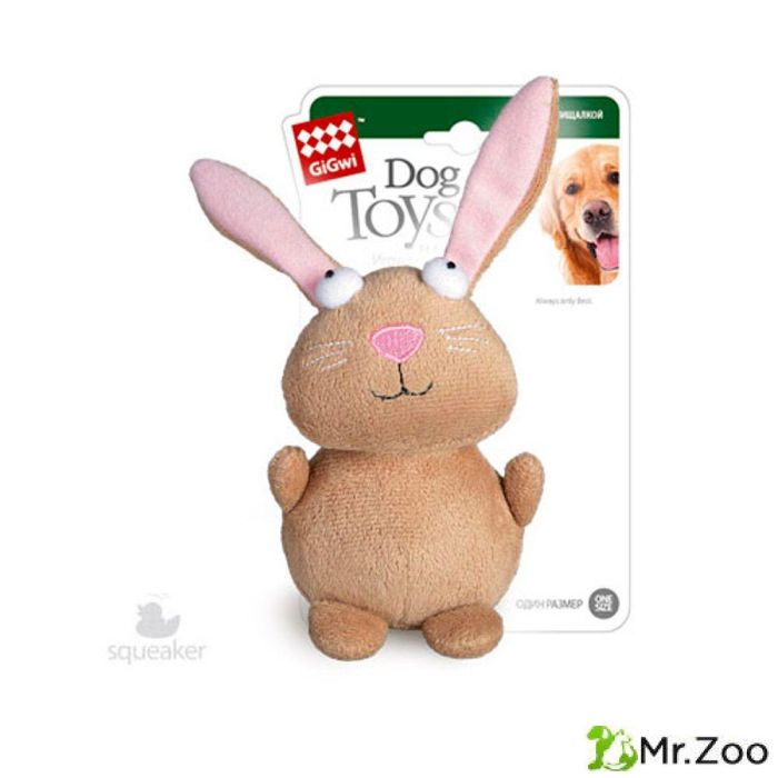 Gigwi PLUSH FRIENDZ игрушка для собак кролик с пищалкой 16 см