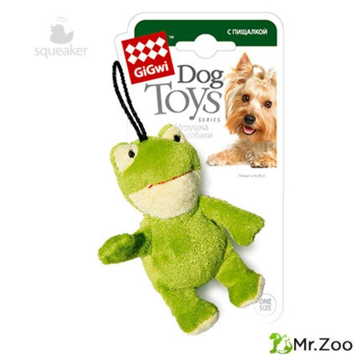 Gigwi PLUSH FRIENDZ игрушка для собак лягушка с пищалкой 9 см