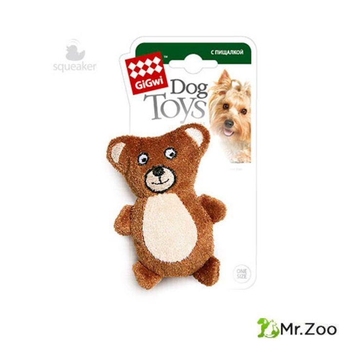 Gigwi PLUSH FRIENDZ игрушка для собак мишка с пищалкой 9 см