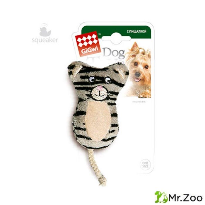 Gigwi PLUSH FRIENDZ игрушка для собак кот с пищалкой 9 см