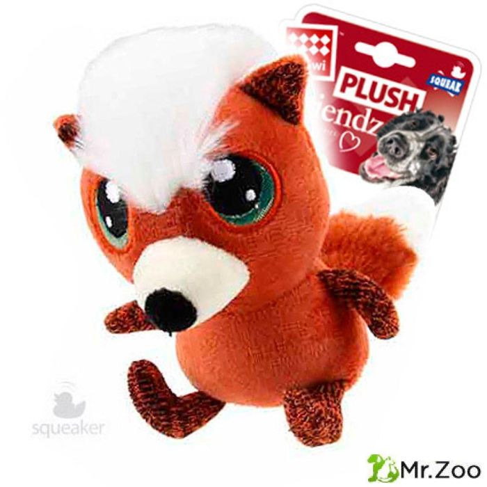 Gigwi PLUSH FRIENDZ игрушка для собак лиса с большими глазами с пищалкой 16 см