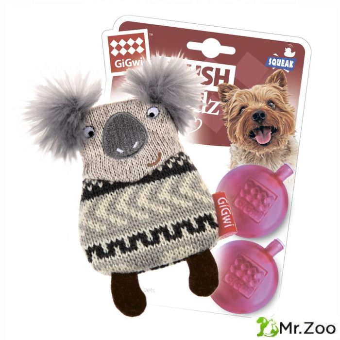 Gigwi PLUSH FRIENDZ игрушка для собак коала со сменными пищалками 10 см