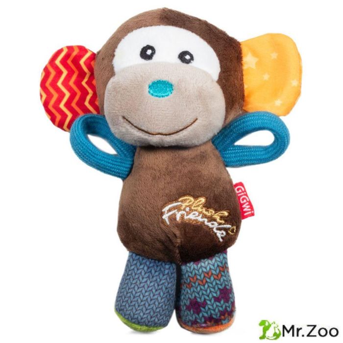 Gigwi PLUSH FRIENDZ игрушка для собак обезьянка с пищалкой 16 см