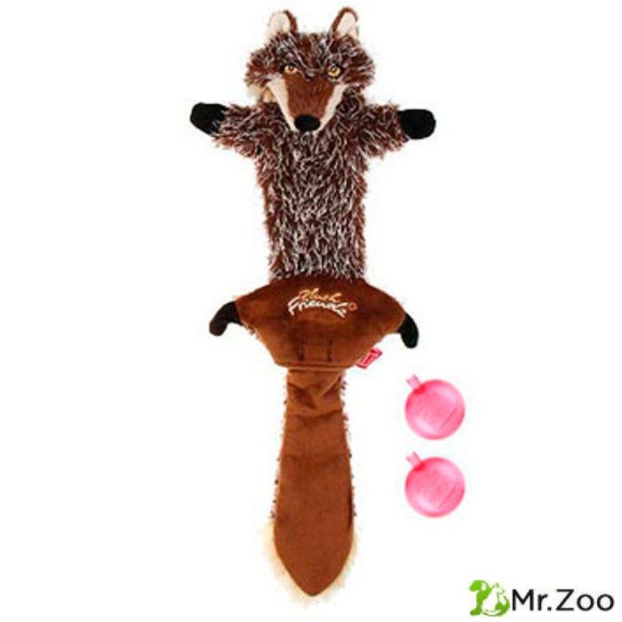 Gigwi PLUSH FRIENDZ игрушка для собак шкурка волка со сменными пищалками 37 см