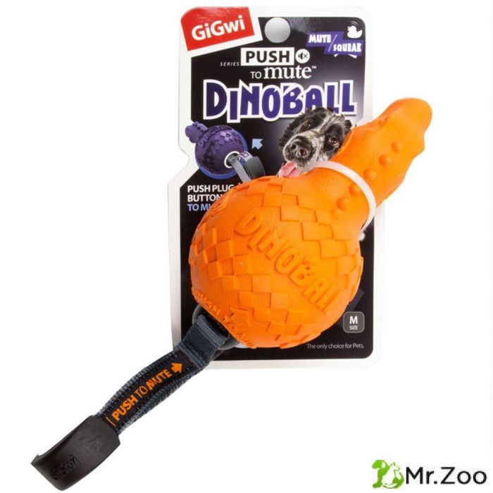 Gigwi DINOBALL PUSH TO MUTE игрушка для собак динобол т-рекс с отключаемой пищалкой 13 см