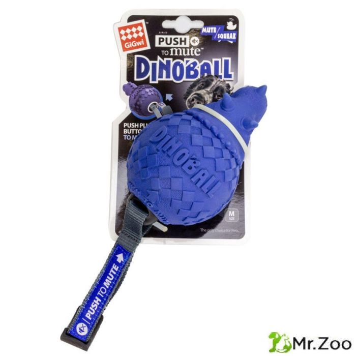 Gigwi DINOBALL PUSH TO MUTE игрушка для собак динобол-цератопс с отключаемой пищалкой 13 см