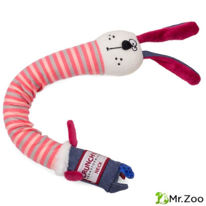 Gigwi CRUNCHY NECK игрушка для собак заяц с хрустящей шеей и пищалкой 28 см