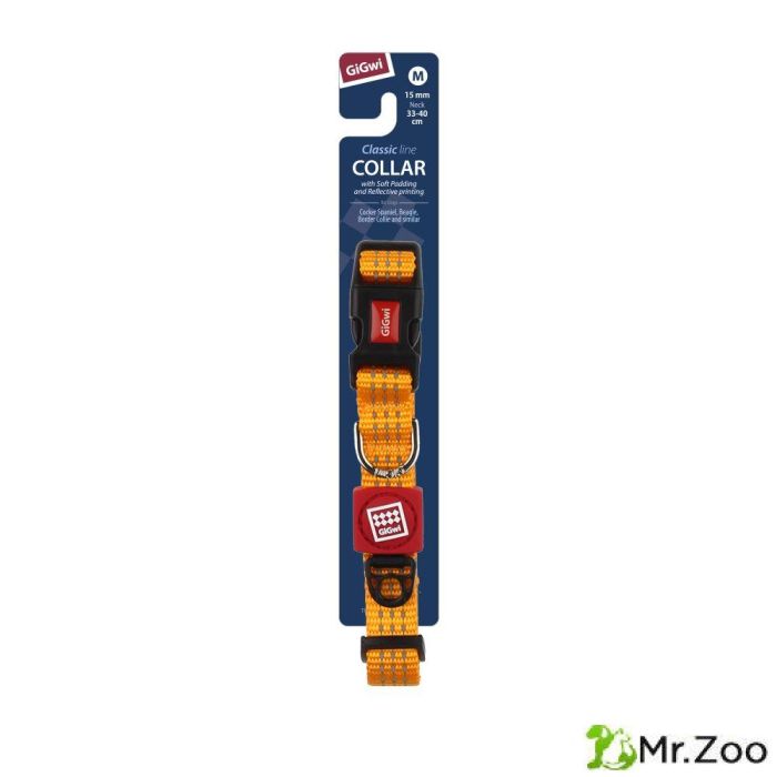 Gigwi DOG'S LEADS & COLLARS Ошейник для собак желтый M/1,5x33-40см