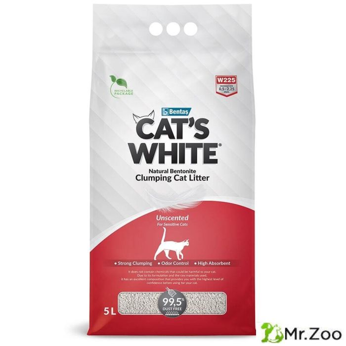 Cat's White Natural комкующийся наполнитель натуральный без ароматизатора для кошачьего туалета