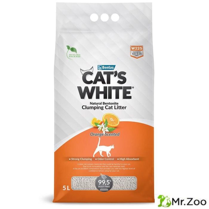 Cat's White Orange комкующийся наполнитель с ароматом апельсина для кошачьего туалета