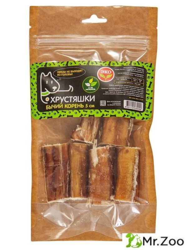 Лакомство для собак Хрустяшки Бычий корень 5 см 6 шт в упаковке