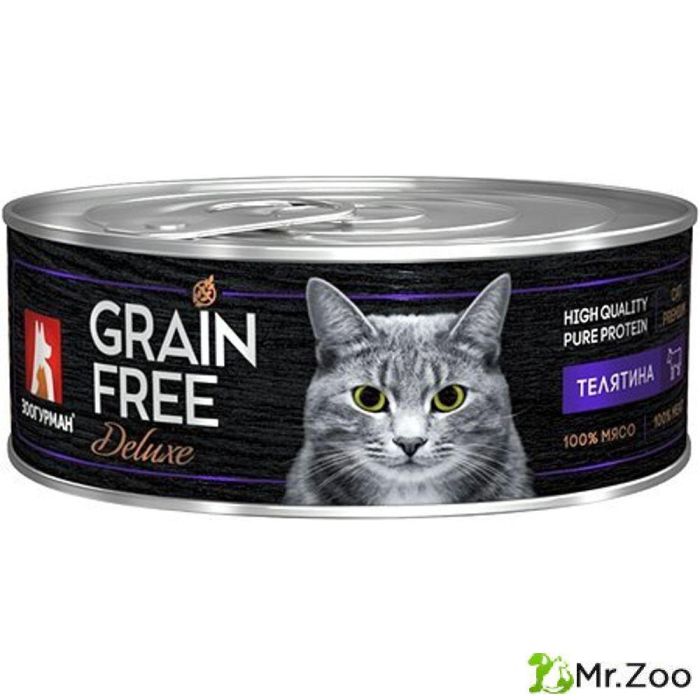 Зоогурман "GRAIN FREE" влажный корм для кошек телятина