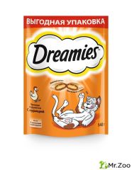 Лакомство Dreamies для кошек лакомые подушечки с курицей