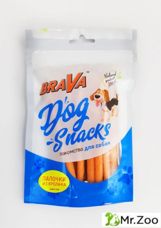 BRAVA Лакомство для собак палочки из кролика