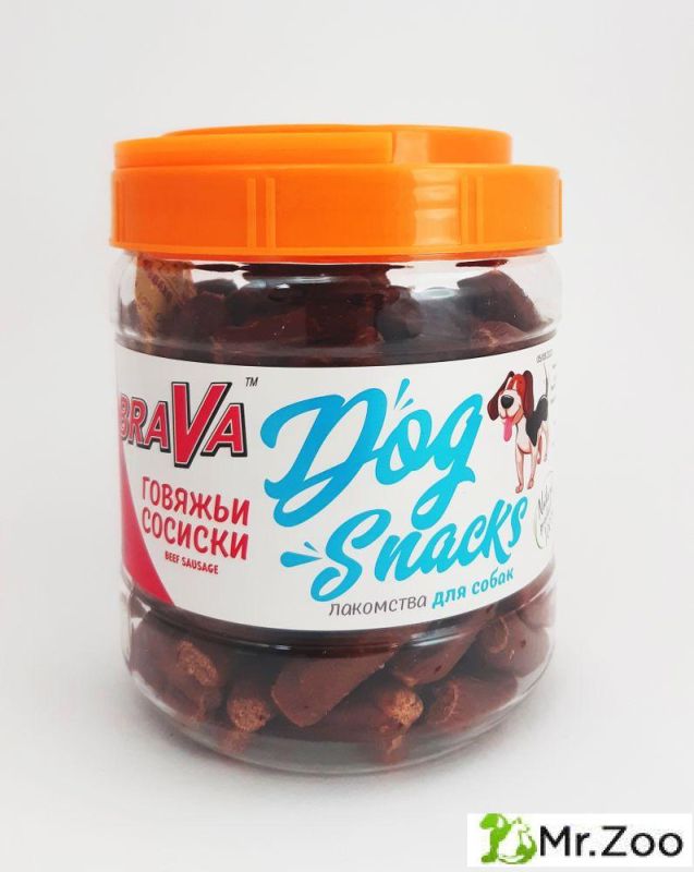 BRAVA Лакомство для собак говяжьи сосиски
