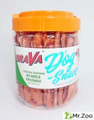 BRAVA Лакомство для собак сушеные ломтики из мяса кролика