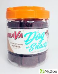 BRAVA Лакомство для собак сушеные ломтики оленины