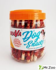 BRAVA Лакомство для собак сушеные сыромятные палочки с курицей