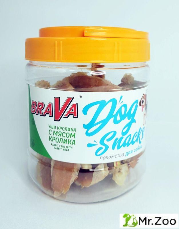 BRAVA Лакомство для собак уши кролика с мясом кролика