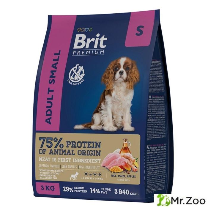 Сухой корм Brit Premium Dog Adult Small с курицей для взрослых собак мелких пород (1–10 кг)