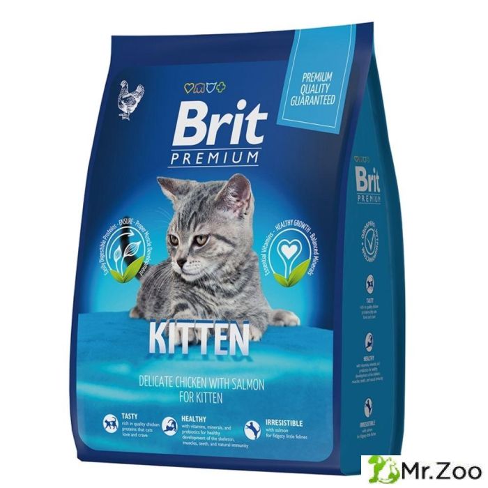 Сухой кори Brit Premium Cat Kitten премиум класса с курицей для котят