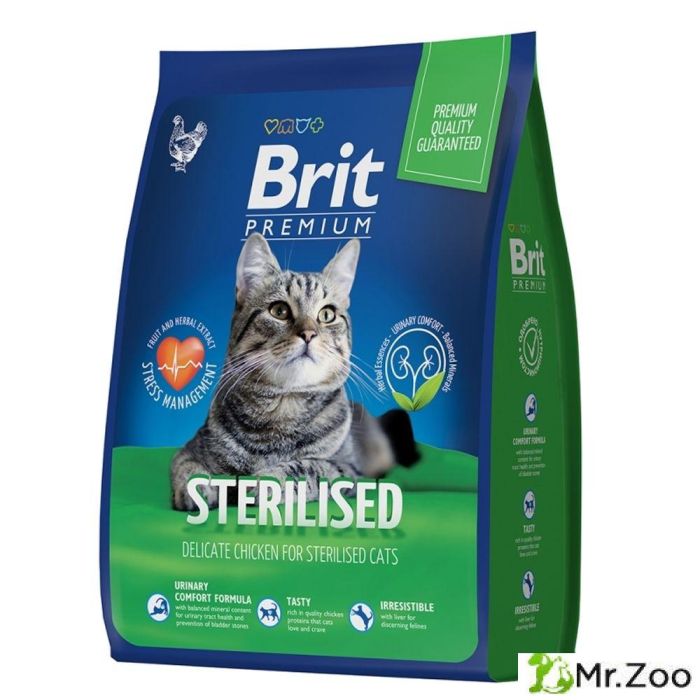 Сухой корм Brit Premium Cat Sterilized Chicken с курицей