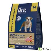Сухой корм Brit Premium Dog Puppy and Junior Small с курицей для щенков