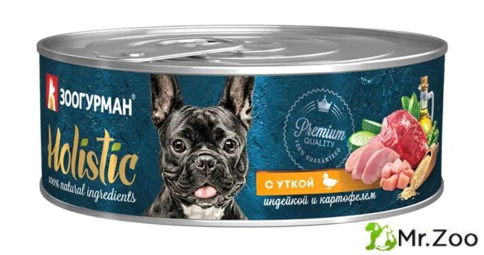 Зоогурман влажный корм для собак "Holistic" с уткой, индейкой и картофелем