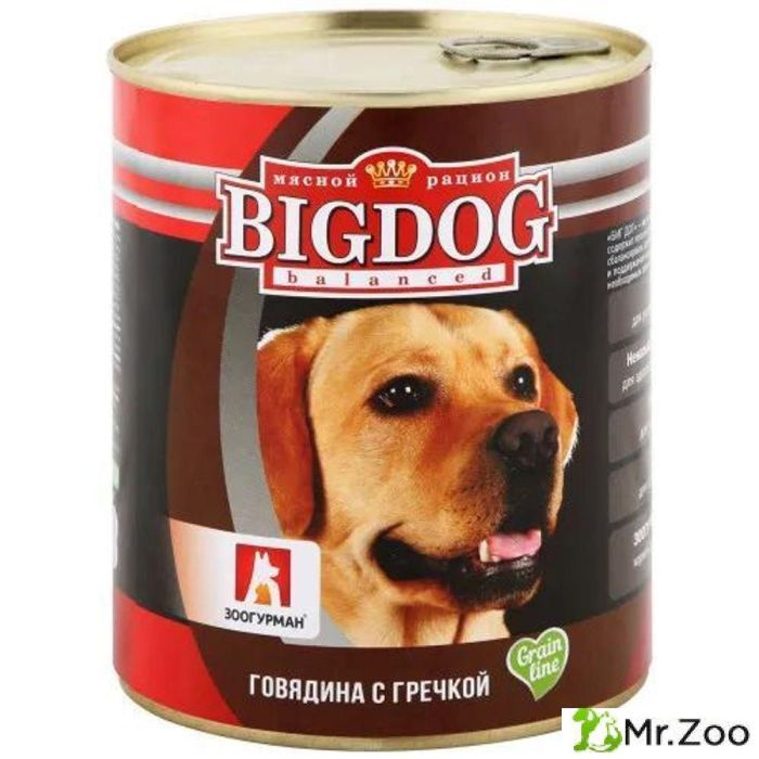 Зоогурман "BIG DOG" влажный корм для собак говядина с гречкой