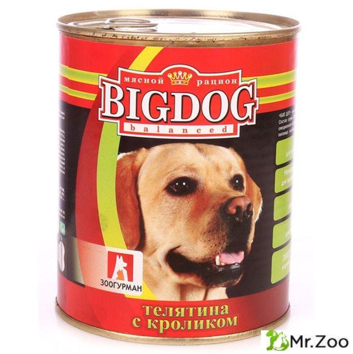 Зоогурман "BIG DOG" влажный корм для собак телятина с кроликом