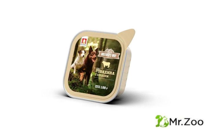 Зоогурман «Breeder’s way» влажный корм для собак говядина с сердцем