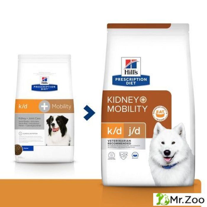 Сухой диетический корм Hill's Prescription Diet k/d, Mobility Kidney, Joint Care для собак для поддержания здоровья почек и суставов