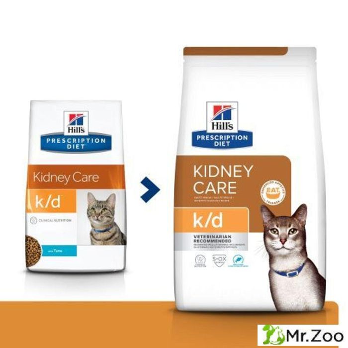 Сухой диетический корм Hill's Prescription Diet k/d Kidney Care для кошек при профилактике заболеваний почек, с тунцом