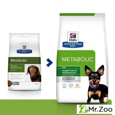 Сухой диетический корм Hill's Prescription Diet Metabolic Mini для собак мелких пород способствует снижению и контролю веса, с курицей