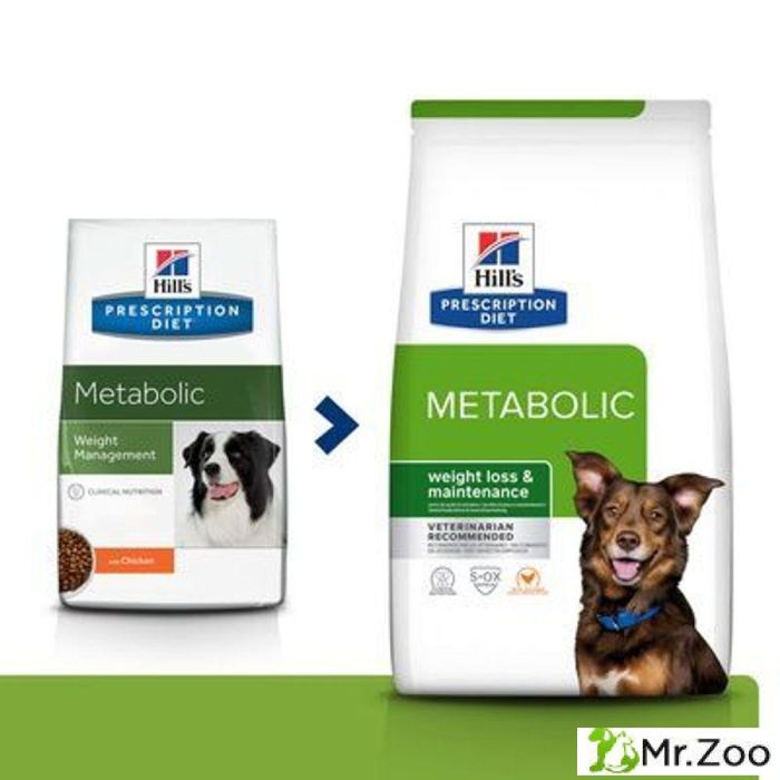 Сухой диетический корм Hill's Prescription Diet Metabolic для собак способствует снижению и контролю веса, с курицей