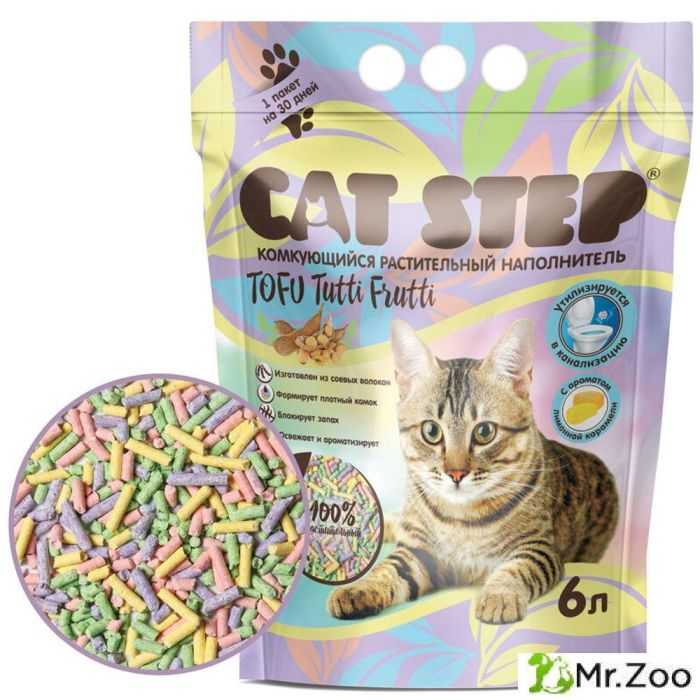 Наполнитель комкующийся растительный CAT STEP Tofu Tutti Frutti 