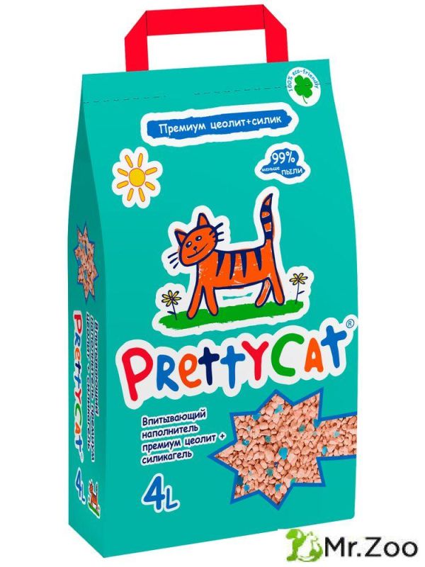 Наполнитель PrettyCat впитывающий для кошачьих туалетов Premium 2кг (4л)