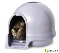 Туалет-купол Petmate с лесенкой чистые лапки для домашних животных серый 57x57x50