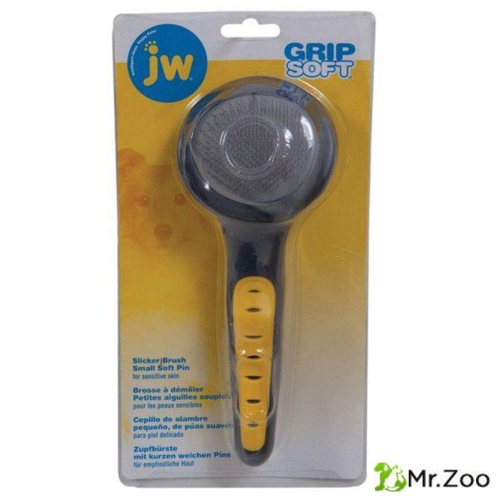 Щетка-пуходерка J.W. Grip Soft Slicker Brush Small - Soft Pin для собак, мягкая, маленькая