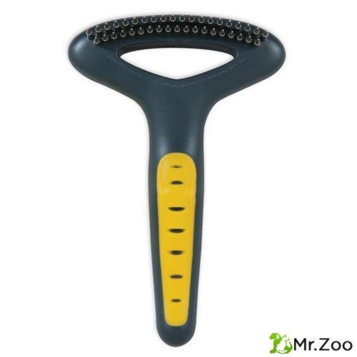 Расческа-грабли J.W. Grip Soft Dog Fouble Row Undercoat Rake для собак с двумя рядами зубьев