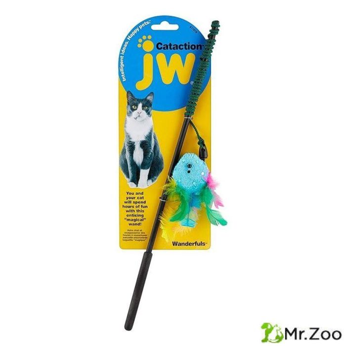 Игрушка J.W. Wanderfuls для кошек - Дразнилка с перьями, блестящая