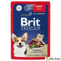 Brit Premium Пауч для взрослых собак всех пород говядина в соусе