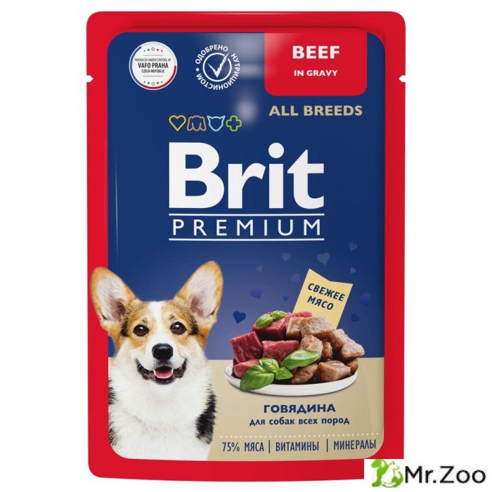 Brit Premium Пауч для взрослых собак всех пород говядина в соусе