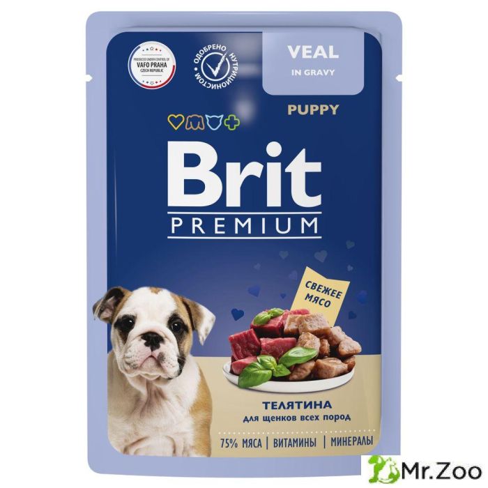 Brit Premium Пауч для щенков всех пород телятина в соусе