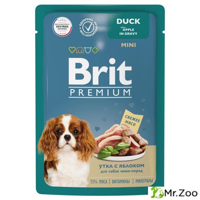 Brit Premium Пауч для взрослых собак миниатюрных пород утка с яблоком в соусе