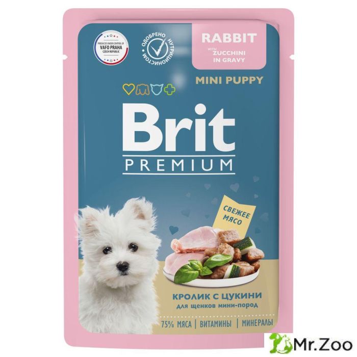 Brit Premium Пауч для щенков миниатюрных пород кролик с цукини в соусе